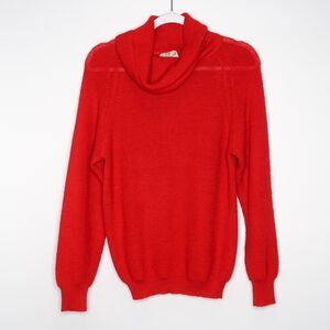 Papapca Vintage Womens Alpaca Turtleneck Sweater Size Small Red Christmas Winter